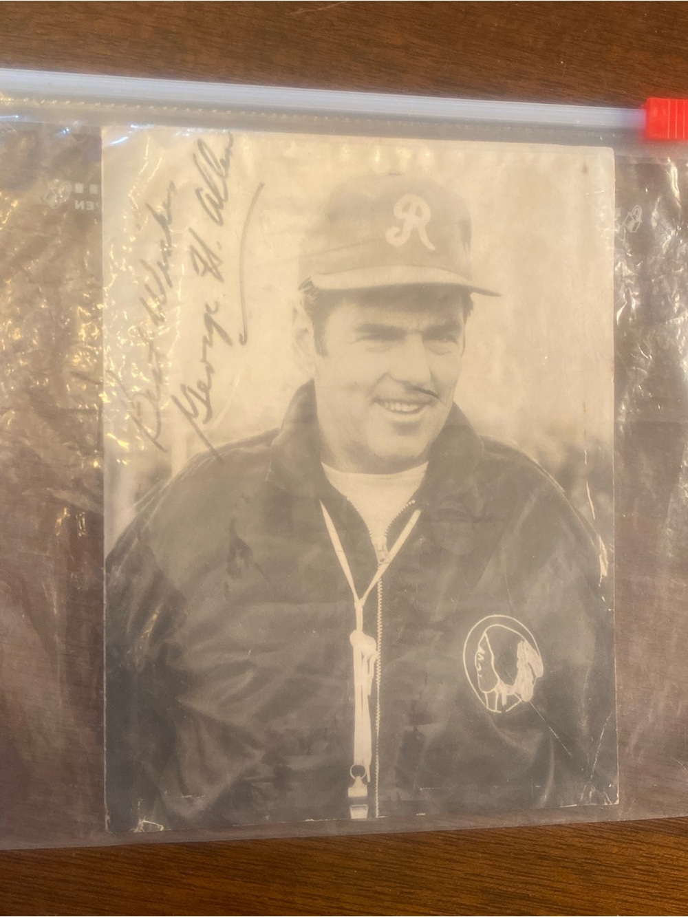 George Allen Autographed Signed 8x10 Vintage Photo Washington Redskins Coach